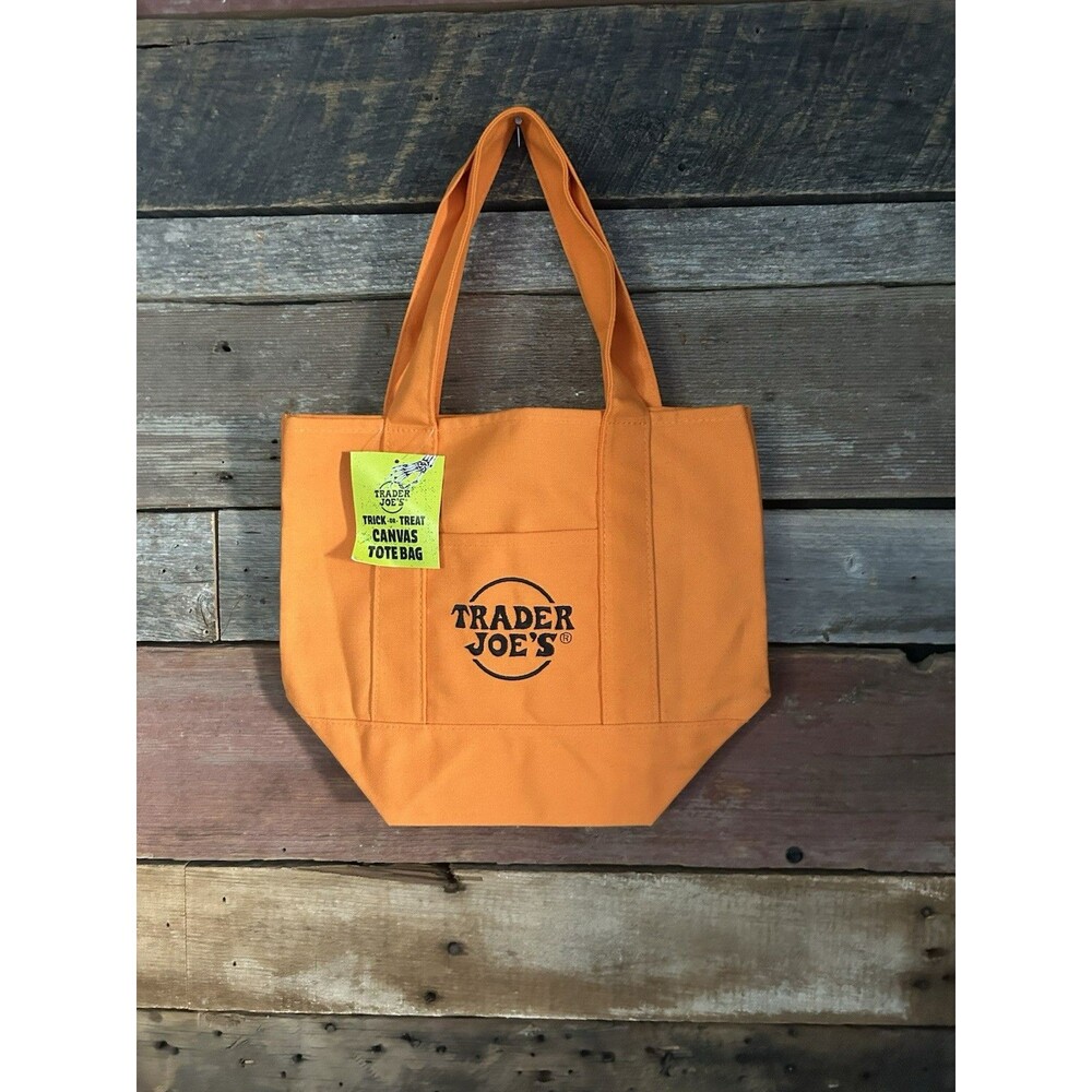 New Orange And Black Trader Joe’s Mini Tote Bag NWT